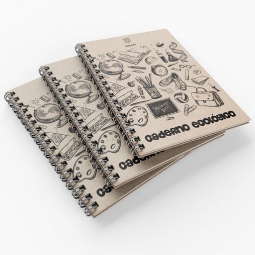 CADERNO PERSONALIZADO 20x27,5Cm - RECICLADO - 100 FLS- 20 UN